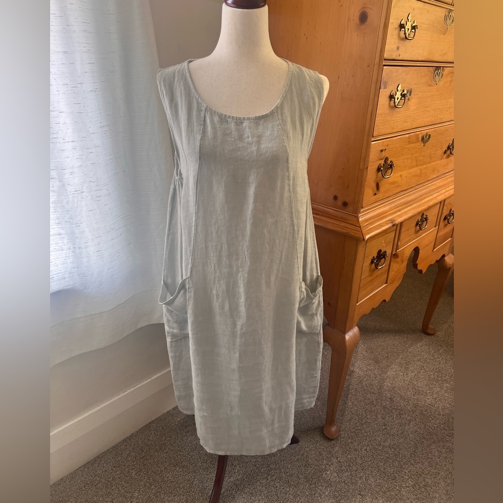 Pistache Grey linen dress